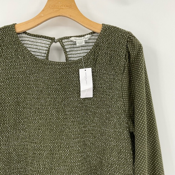 American Eagle Corduroy Green with White Polka Dots Dress NWT Size XXL E2 - Picture 8 of 9